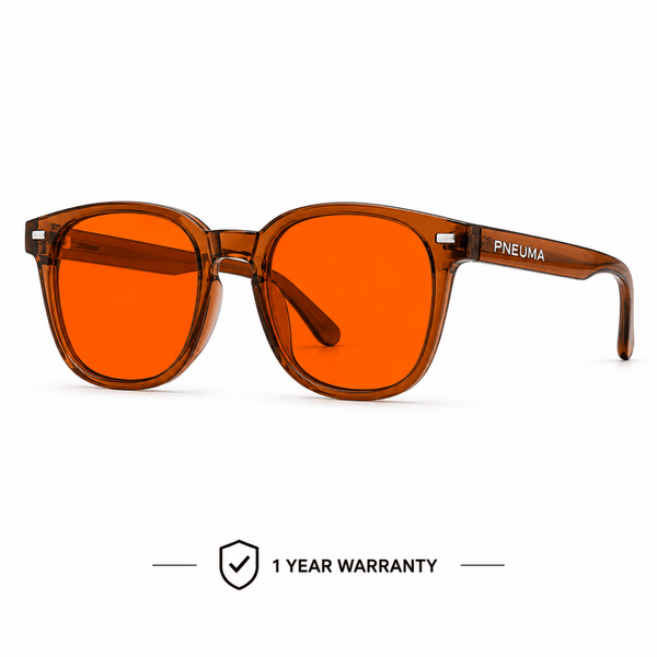 Blue Light Blocking Glasses — Orange & Red Lens - Nasal Tape - Pneuma