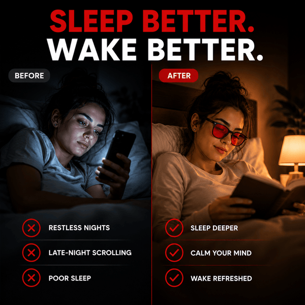 Blue Light Blocking Glasses — Orange & Red Lens - Nasal Tape - Pneuma
