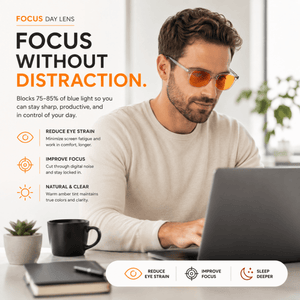 Blue Light Blocking Glasses — Orange & Red Lens - Nasal Tape - Pneuma